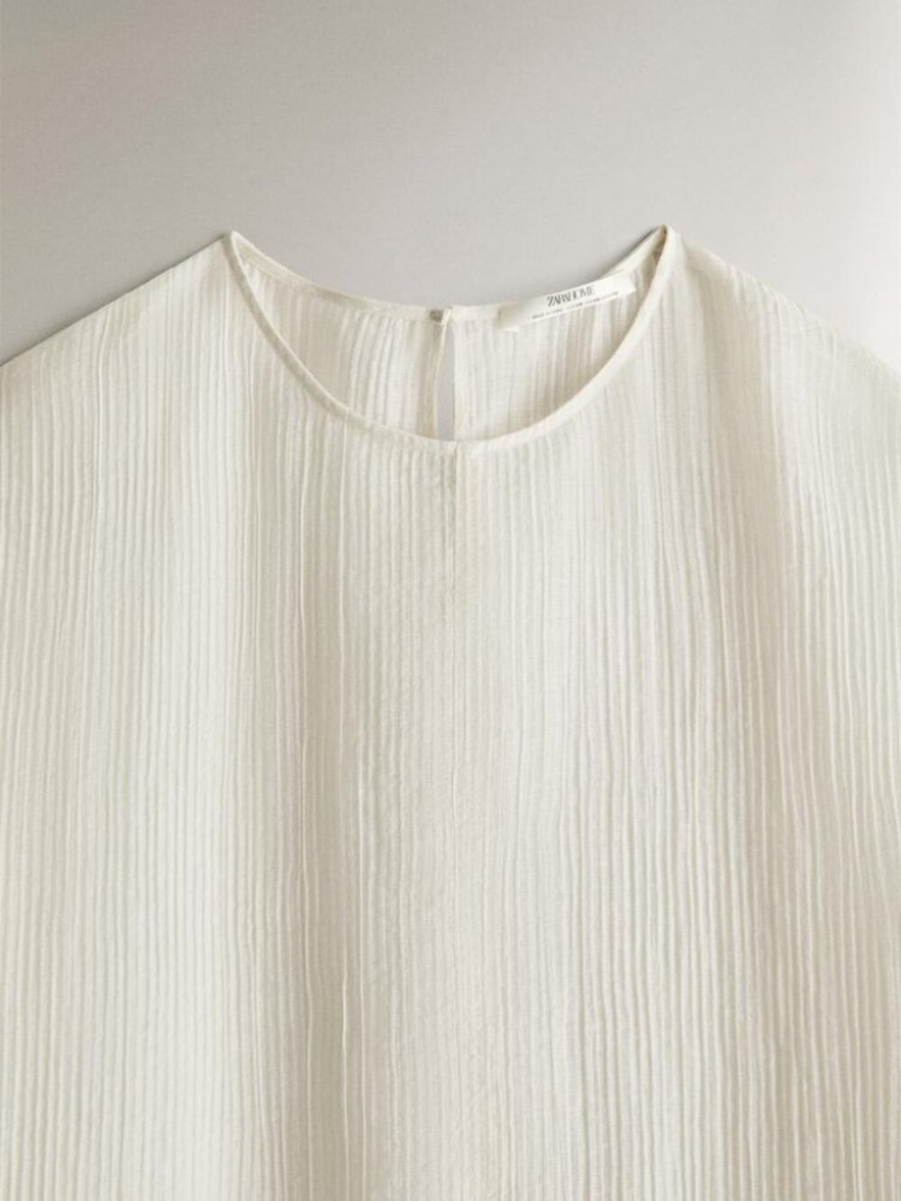 Zara Textured Cream Beach Dress - Picture 4 of 6